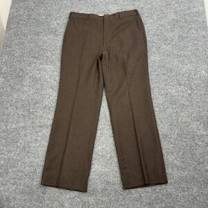 Vintage John Alexander Pants Mens 34 Brown 100% Pure Wool Dress Slacks USA Made